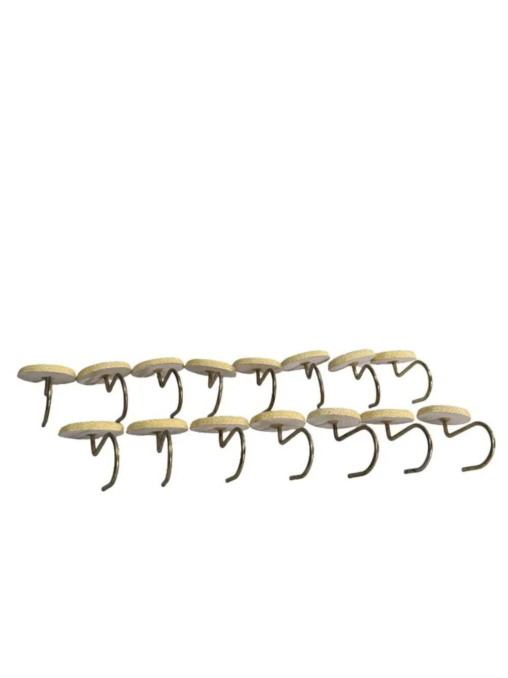 15 Palm Tree Shower Curtain Hooks Resin Gold Tone Tropical Coastal Bathroom